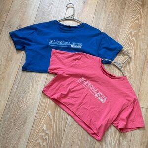 Alphalete Women’s Blue and Pink Crop Tops